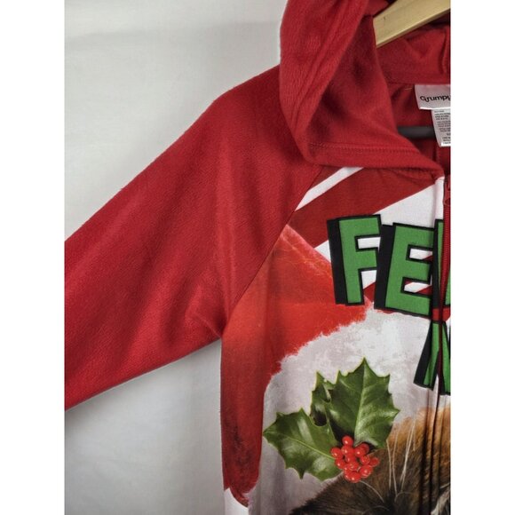 Grumpy Cat Pajama Women's Size Medium Red Ugly Christmas One Piece Sleepwear - Picture 5 of 12